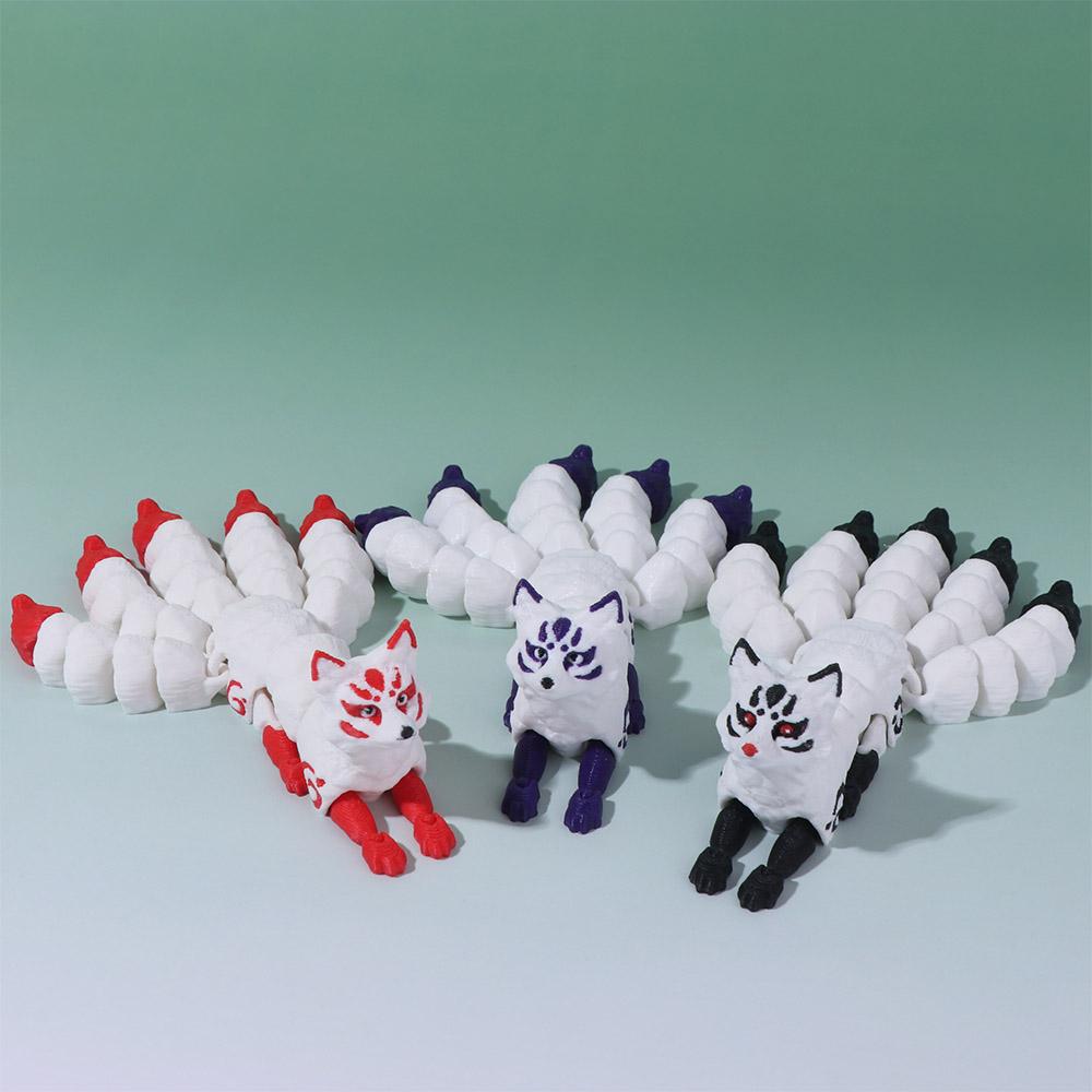 Five Tailed 3D Printed Animal Model Joints Movable Movable Five Tailed Animal Figure  Gift Idea