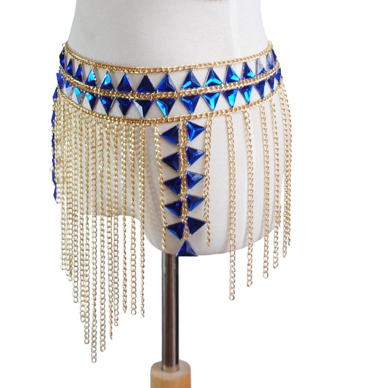 Mehrschichtige Schulterketten Quasten Körperketten Kristall Taille Bauchketten Legierung Körper Schmuck für Strand Nachtclub