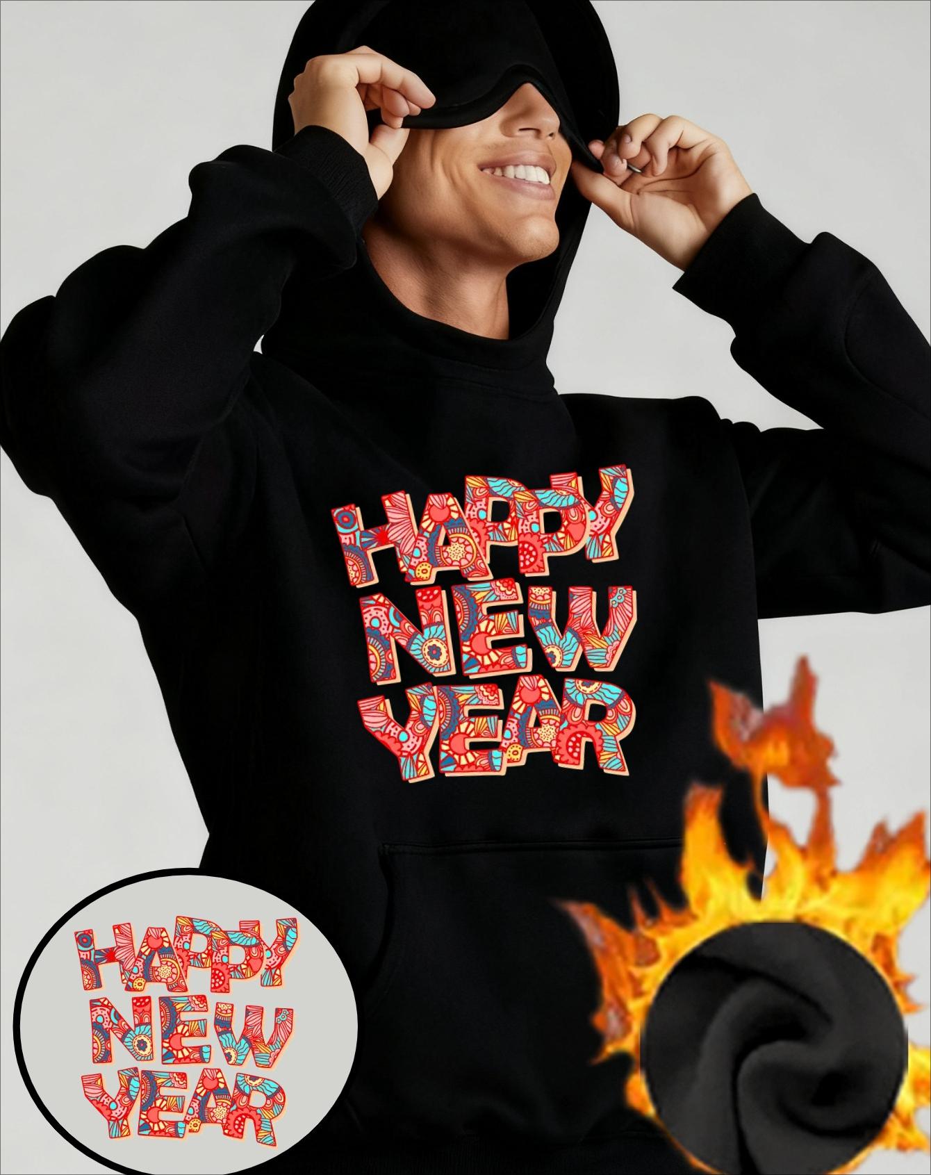 

New Year Men s Lounge Hoodie with Eye Mask, Loose & Comfortable, Ideal for Weekend Relax XXL чорний