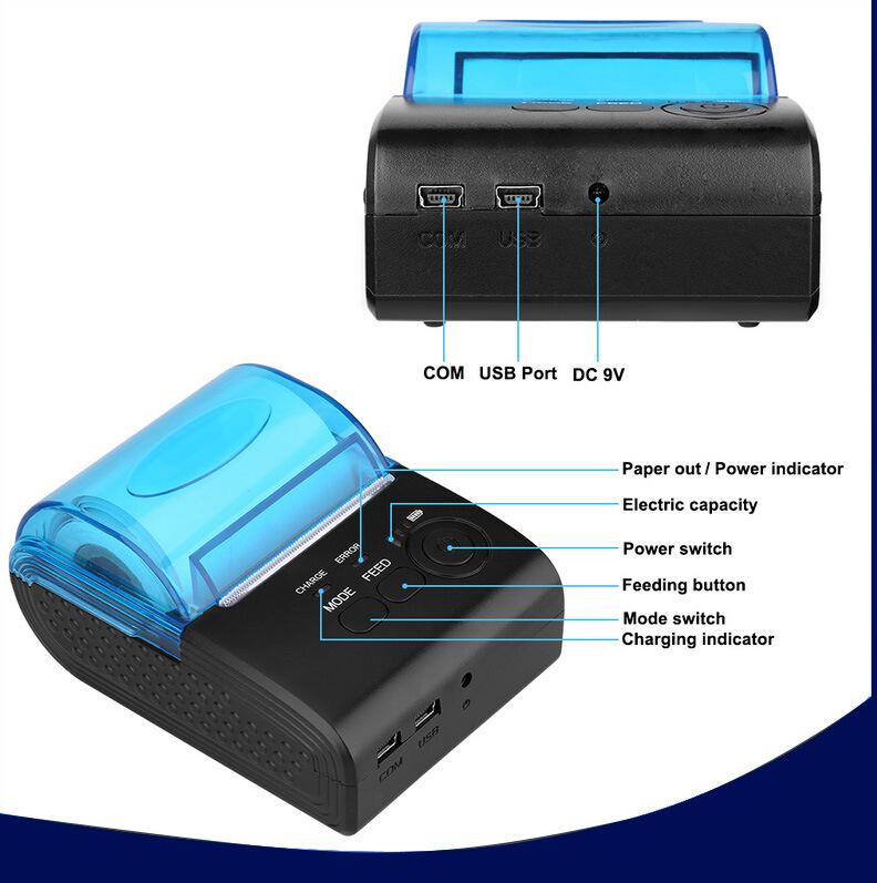 58mm Bluetooth 4.0 Portable Wireless Thermal Printer
