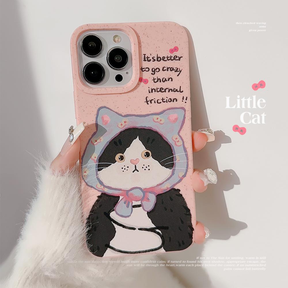 

Oil Painting Funny Cat Suitable for 15 Apple 14 ProMax Mobile Phone Case 13 Original IPhone 12 Matte 16 Soft Set 12pro max(6.7)