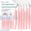 Gold Feather Stainless Steel Precision Eyelash Tweezers - High Precision for Grafting and Separating Eyelashes