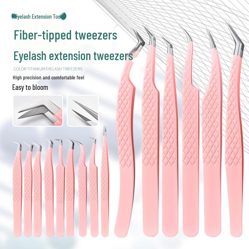 Gold Feather Stainless Steel Precision Eyelash Tweezers - High Precision for Grafting and Separating Eyelashes