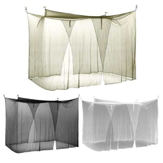 2 Pcs Mosquito Net for Bed Patio 4 Corner Mesh Canopy Large Mosquito Net with 2 Side Openings Hooks for Camping Dormitory Home Outdoor