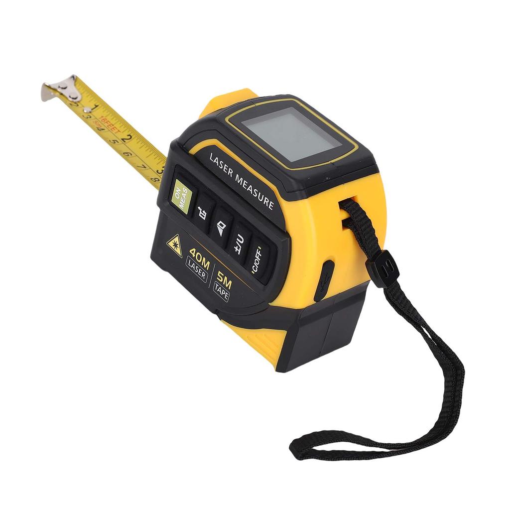 4in1 Laser Tape Measure 131ft Laser Measurement &16.4ft Manual Tape Ruler LCD Display Pythagorean, Area, Volume,