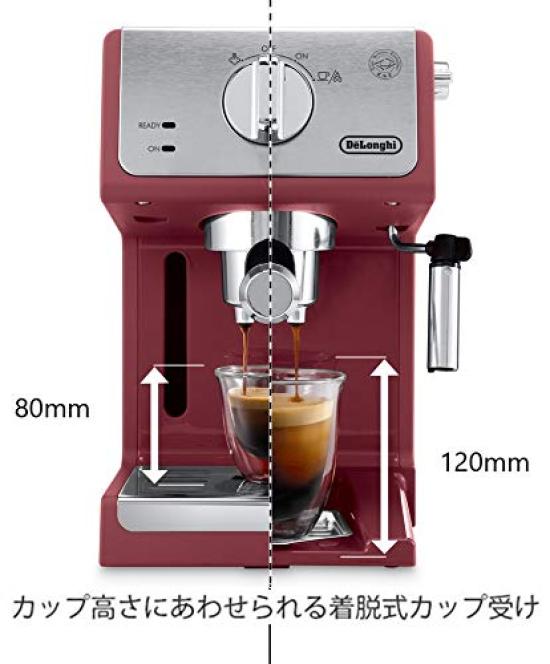 De'Longhi Espresso Maker ECP3220J-R Cappuccino Latte Art Espresso Machine Compatible with Long Cups (Up To 12cm) Easy Maintenance [Passion Red] 3