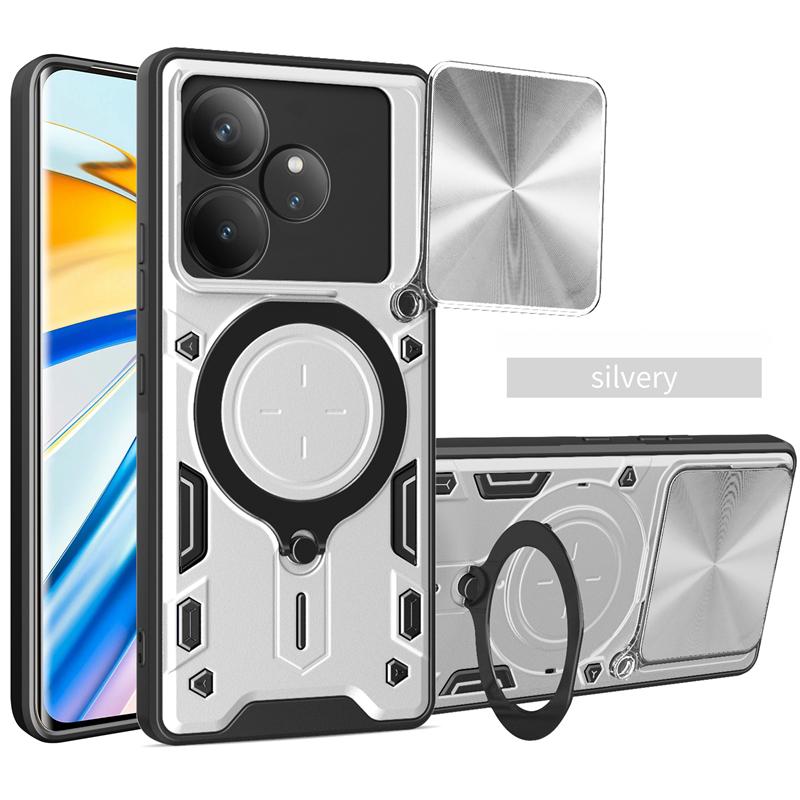 Para Realme GT6 GT 6T Neo 6 Neo6 SE Funda Protectora de Lente Deslizante para Teléfono Para Realme GT Neo6SE Armor Soporte Magnético Anillo Cubierta Trasera