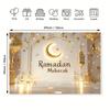 2D Glowing Ramadan Moon & Star Backdrop Wall Hanging Festival Background Cloth