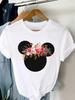 2025 Summer New Fashionable Cute Women Plus Size Retro Mickey Minnie Printed Tshirt Loose Casual Versatile Tshirt Top