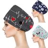 Scrub Cap With Buttons Round Cap Bouffant Hat With Sweatband For Womens And Mens