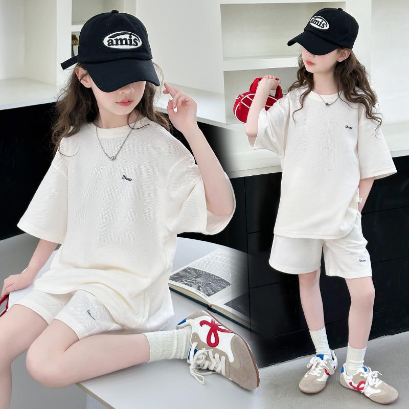 Girls' Sports Suit Summer Thin Short-Sleeved T-Shirt