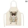 Aprons Cute Dog Printed Cotton Linen Kitchen Apron