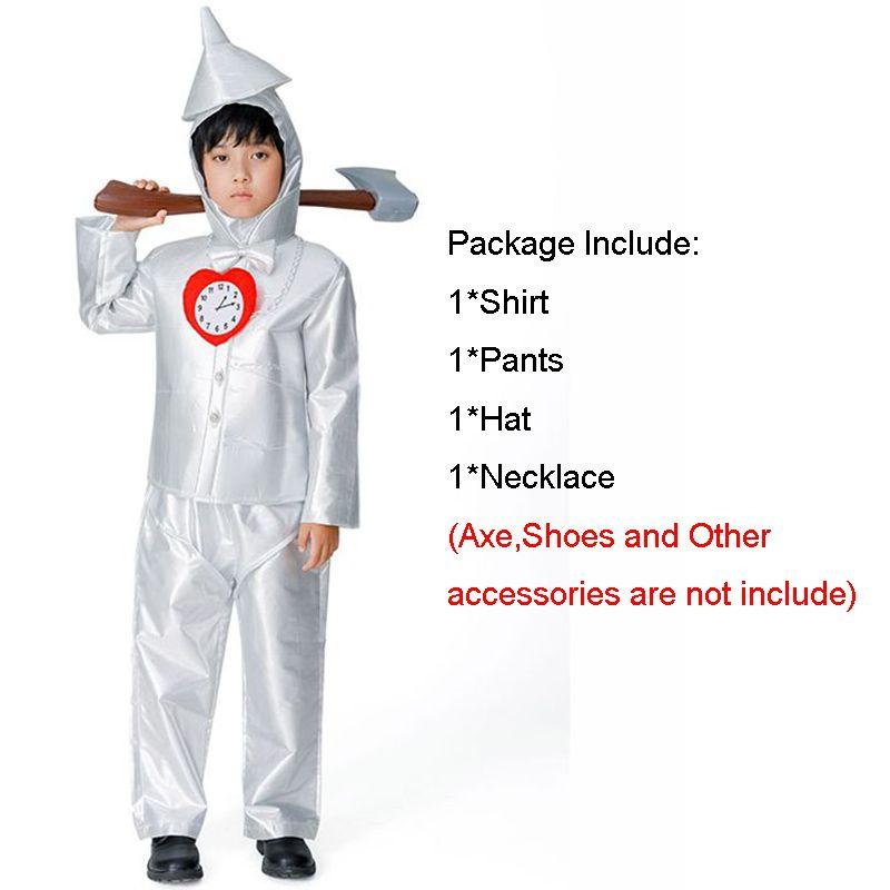 Of Wizard Oz Tin Man Adult Kids Cosplay Costume Boy Girl Fancy Dress Suit Outfit