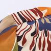 European Style Silk Satin Print Long Sleeve Shirt for Women