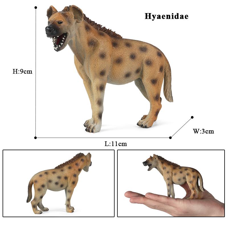Oenux Classic Wild African Animals Simulation Tiger Hyaenidae Action Figure Figurines PVC Model Education School Kid Toys