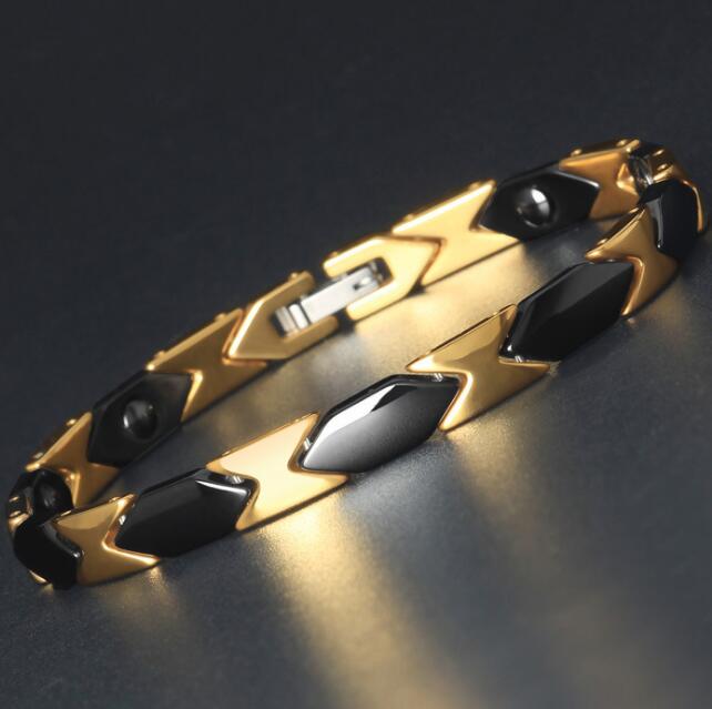 Bracelets en Céramique Pour Femmes Homme Mode Bijoux en Acier Inoxydable Accessoires Mains Femmes Thérapie Magnétique pour la Santé Bracelets pour Hommes