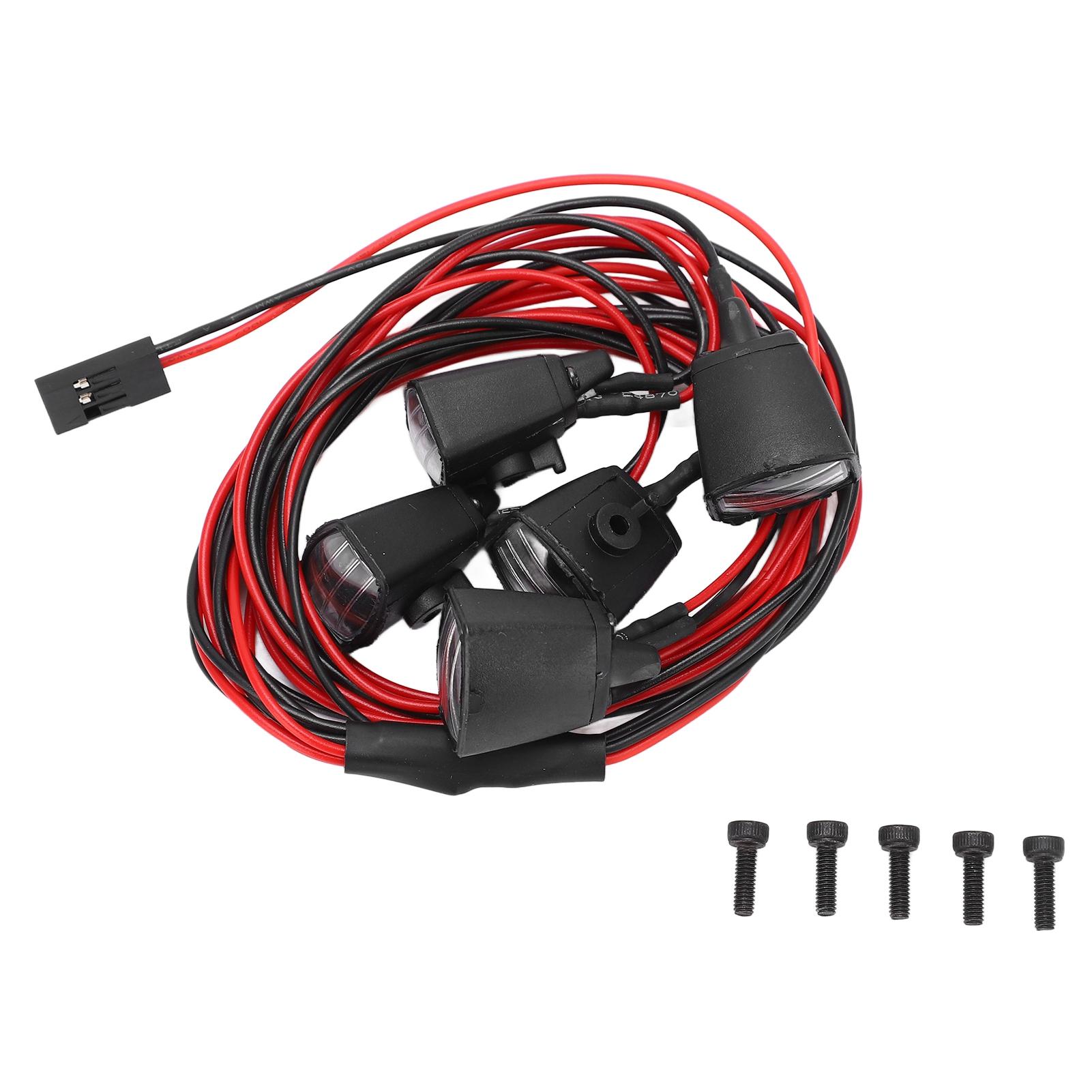 

Набір світлодіодних ліхтарів для RC автомобіля, 5 шт., пластик, DC 5 В, біле світло з квадратним абажуром для Axial SCX10