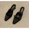 Fashion New Designer Spring High Heel Pumps Women Mules Slippers Fashion Shallow Slip on Shoes Ladies Casual Outdoor Sandalias