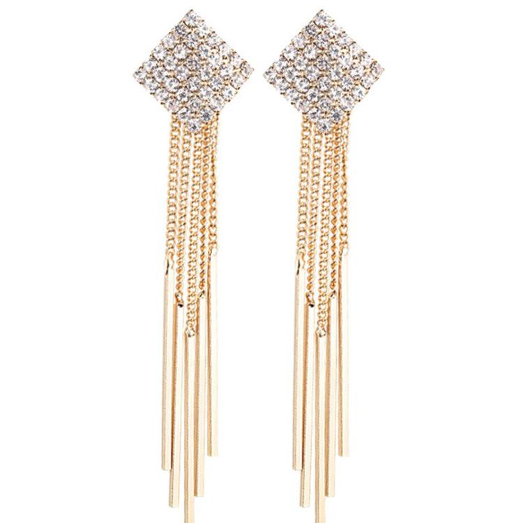Korean Style Exaggerated Women Girls Shiny Rhinestone Earrings Luxury High Quality Big Crystal Ear Rings Decoration Lady Jewelry