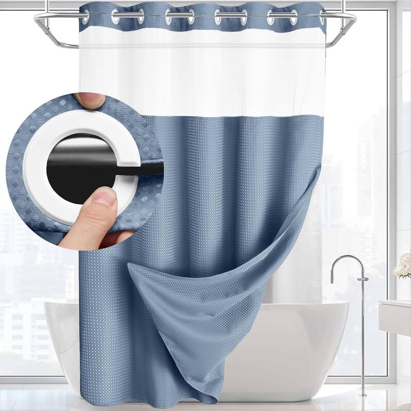Handon Waffle Weave Shower Curtain, Moonlight Blue
