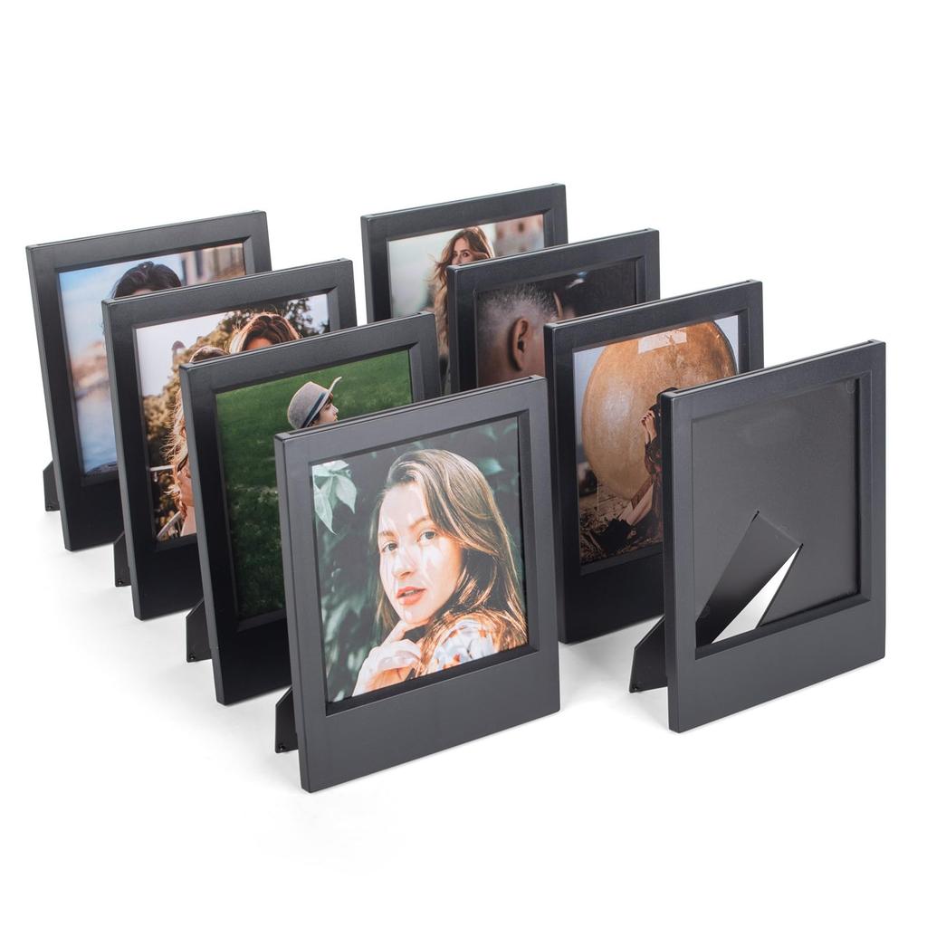 HIYQIN Desktop-Fotorahmen für Polaroid Sofortbildkamera Zoll Foto Kleiner Fotorahmen für Serienkamera Film Schwarz 8er-Pack i-Type Now/OneStep2/Flip/Lab