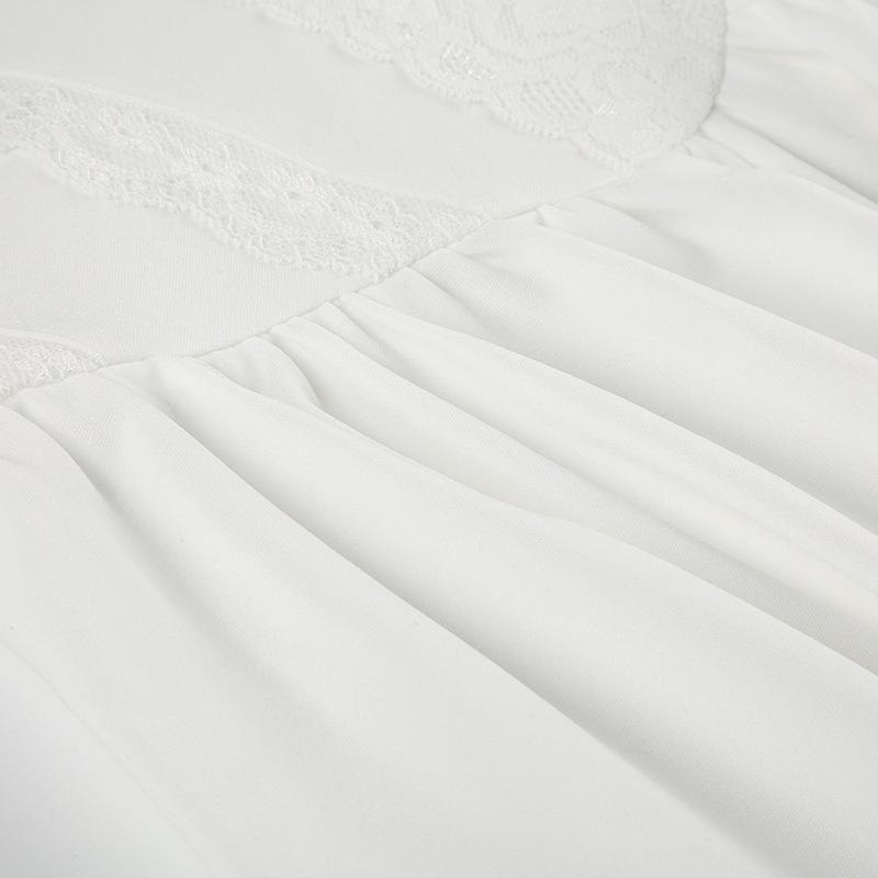 Women's Dress French Pure Desire Spice Girl Style Lace Patchwork Slip Dress Summer Ballet Girl White Waist Drop Dress