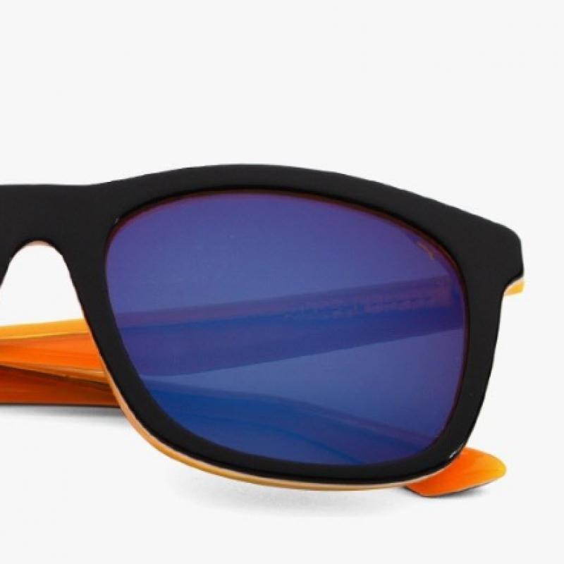 Puma Pu0088sk 002 Ripper Square Horn Rimmed Over Asian Fit Mirror Sunglasses