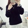 Pullover Elastici Casual da Donna Maglione Invernale Top Lavorati a Maglia Lisci Scollo a O Manica Lunga a Palloncino Imita Pelliccia di Vison Pile