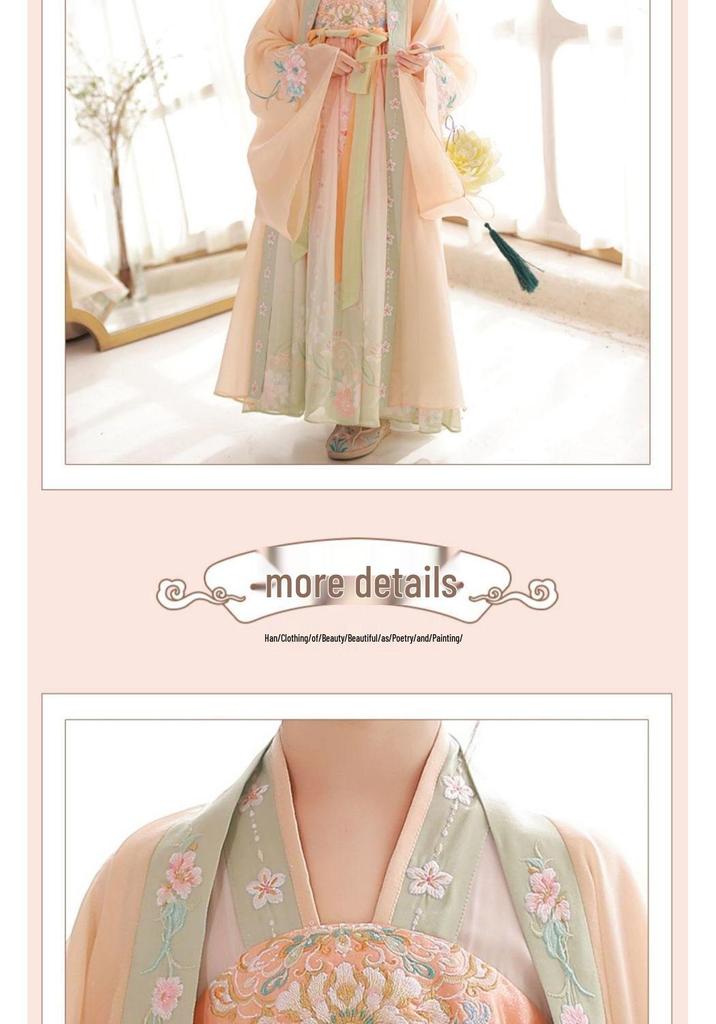 Girls' Summer Hanfu Fairy Ruqun Princess Performance Dress