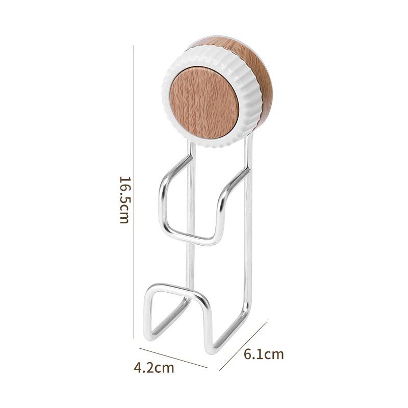 Vintage-Style Stainless Steel Wall-Mounted Bathroom Storage Rack with Suction Hooks