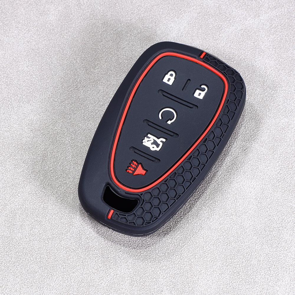 Soft Silicone Key Cover Case Fits For Chevy Traverse Cruze Chevrolet Equinox Malibu 5 Button Silverado Car Smart Key