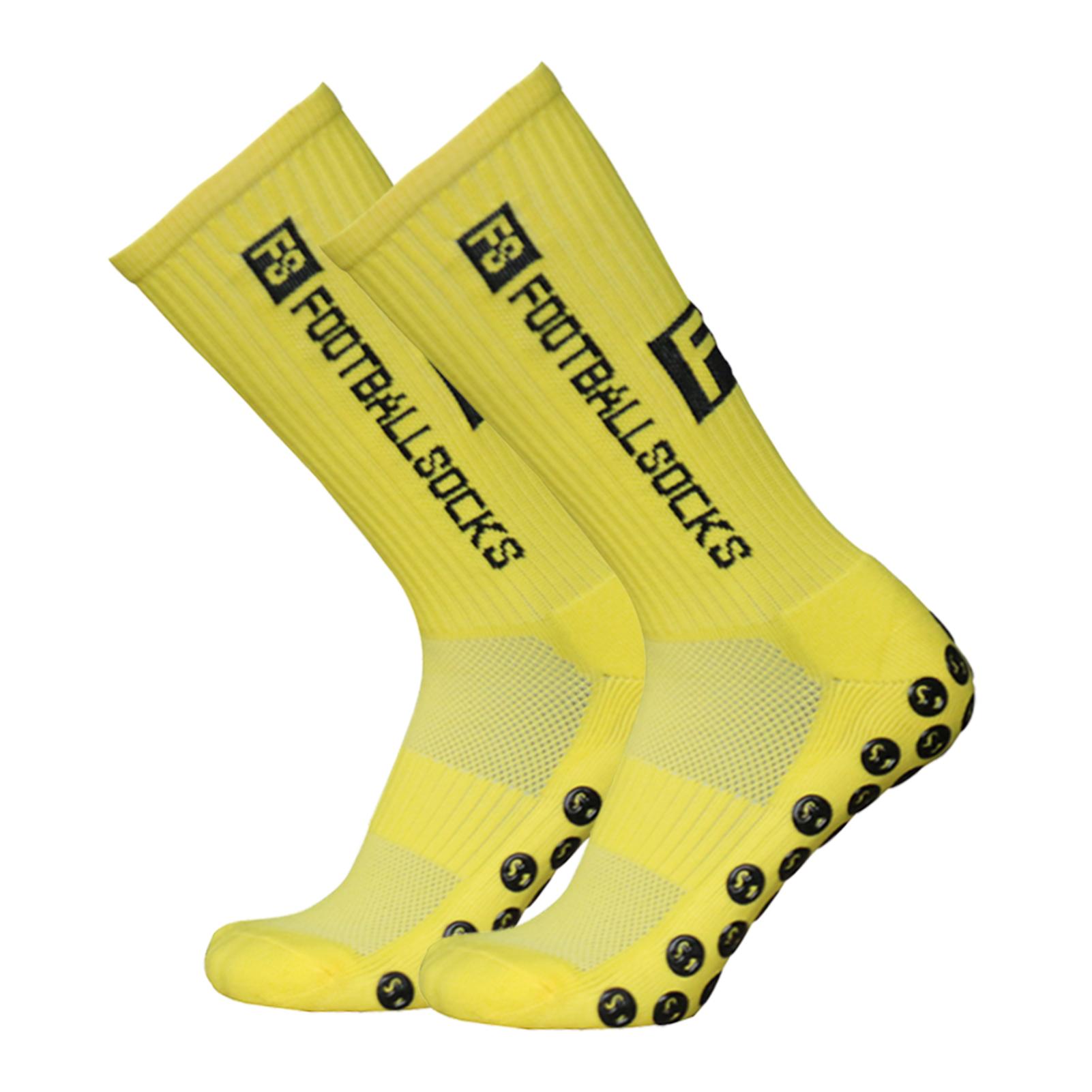 

Спортивные носки для бега на открытом воздухе Эластичные носки Спортивные футбольные футбольные носки Нескользящие носки с захватами жёлтый
