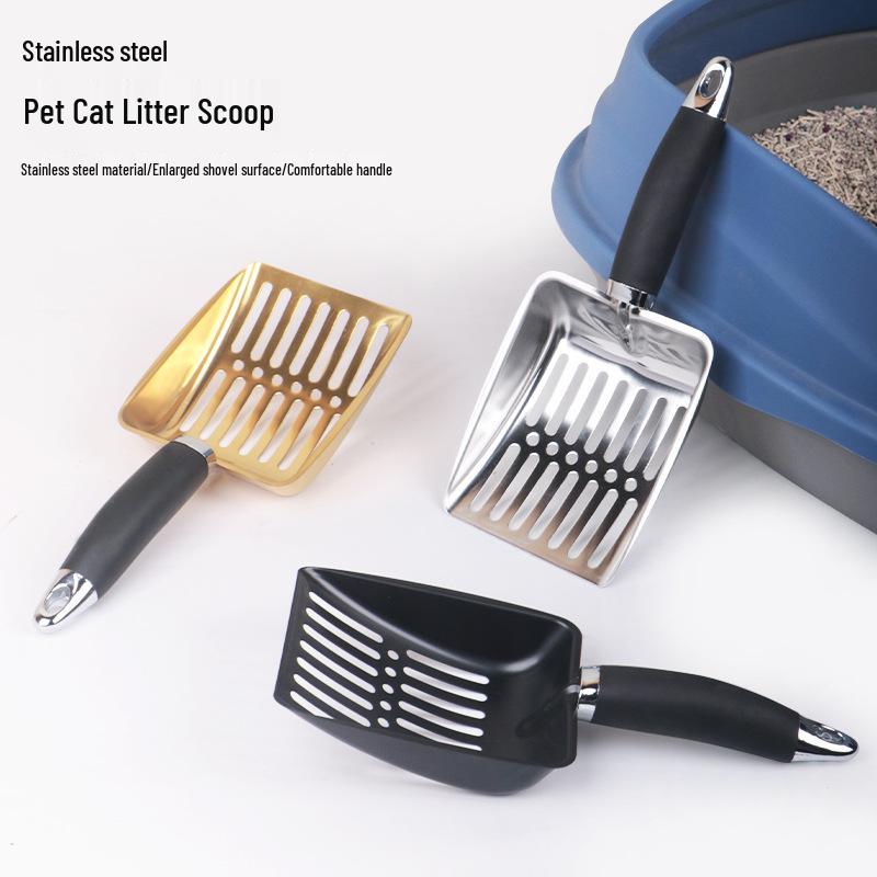 Stainless Steel Cat Litter Shovel with Deodorizing Cleaning Function