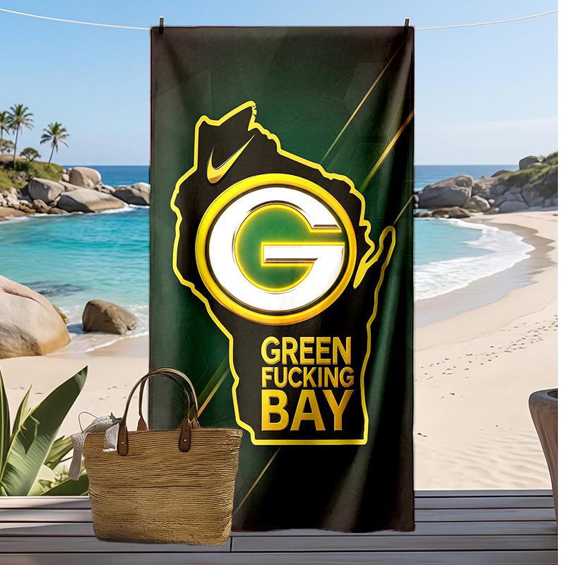 Green Bay Packers Print Beach Towel Soft Portable Quick?dry Towel For Pool Summer Vacation Outdoor Sport
