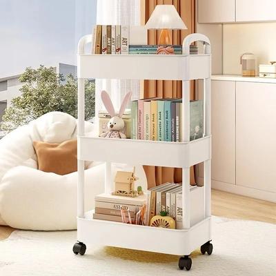 Mehrschichtiges kleines Haushaltsregal, Lagerregal von Boden zu Boden, Lagerregal für Küche, Schlafzimmer, Badezimmer, Lagerregal mit Rädern