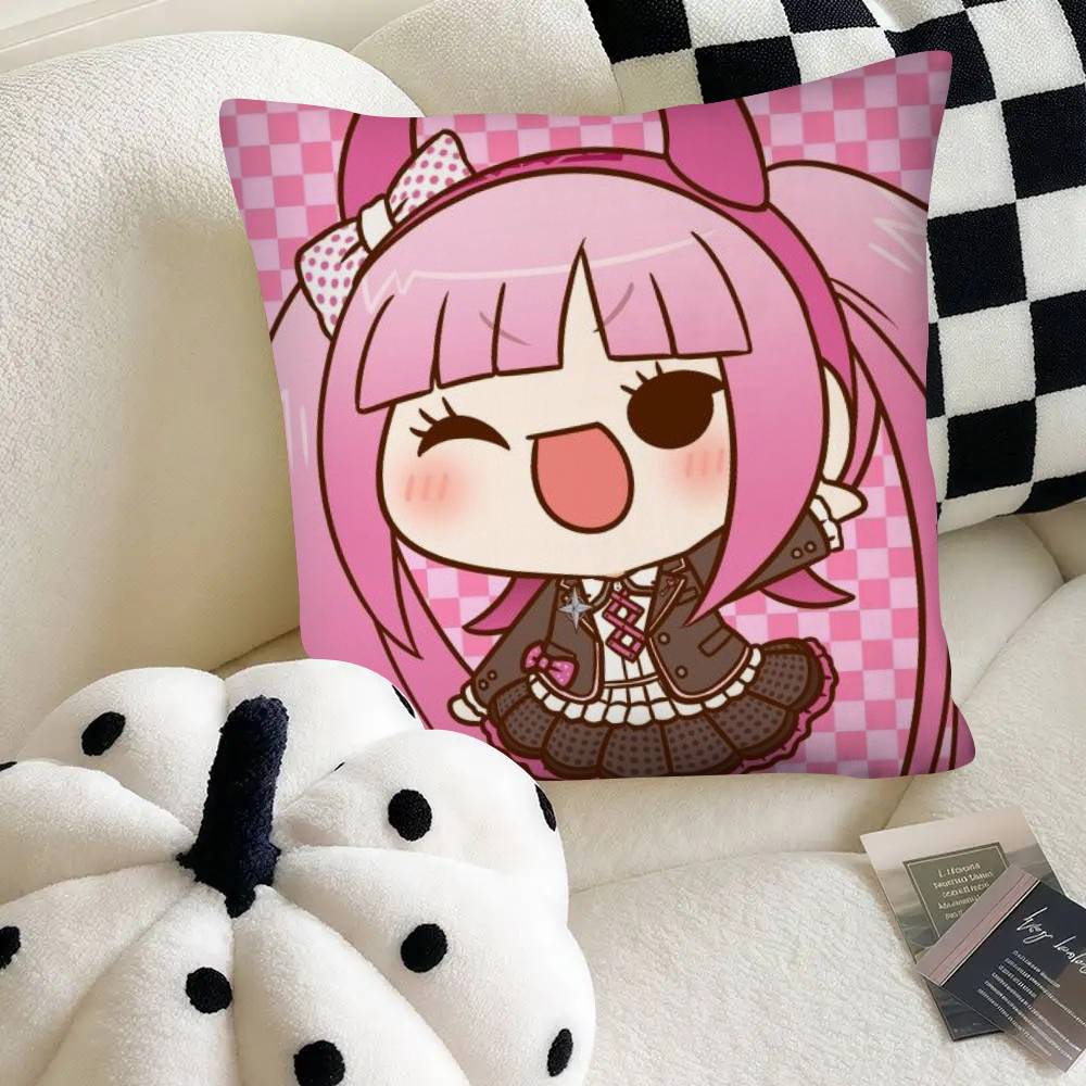 Kawaii Danganronpa Chibi Kuddfodral Mode Fyrkantigt Kuddfodral Sovrum Soffa Rum Ins Dekoration Fritid