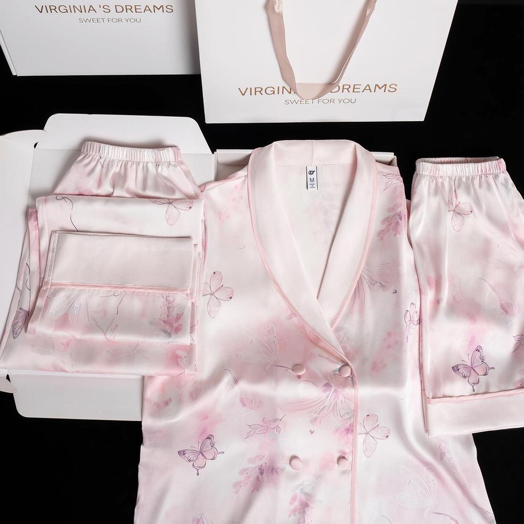 Ombre Schmetterling Fee Langarm Eisseide Pyjama Set für Damen