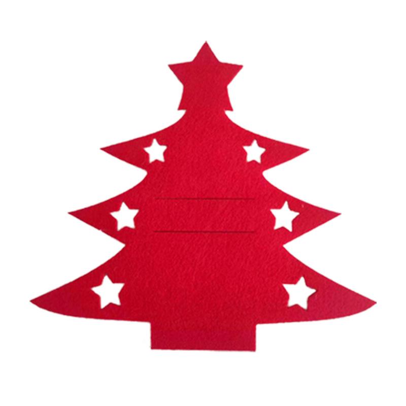 

4 шт. сумка для столовых приборов, рождественский держатель для ножей и вилок, карман в виде оленя, рождественская елка, нетканый материал, органайзер для посуды, декор стола 4pcs красный