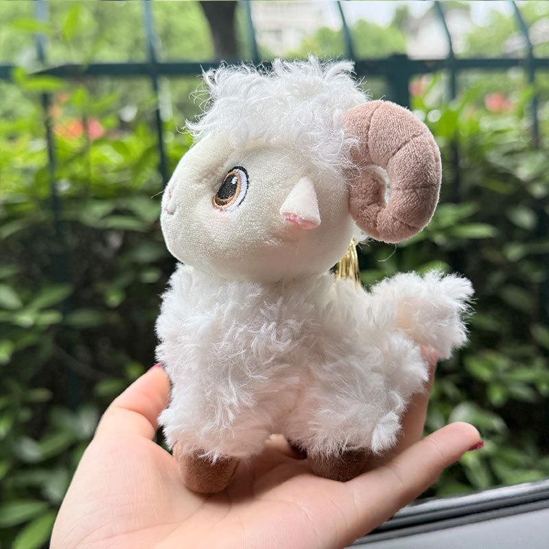 Cute Fluffy Sheep Plush Keychain With Soft Fabric Sturdy Golden Clasp For Backpack Decoration Kids Gifts