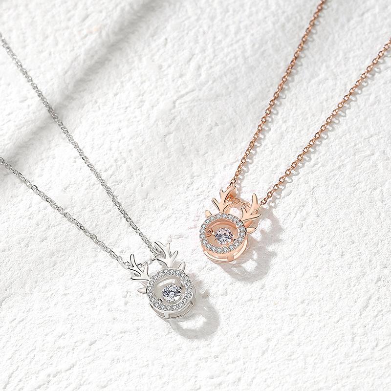 Agile Yilu You Necklace Women's Clarbone Chain Japanese and Korean Simple Antler Pendant Neck Chain