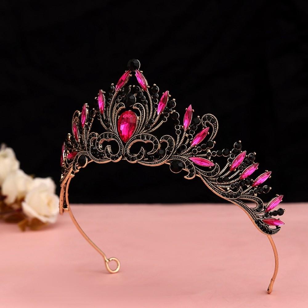Elegant Baroque Crown Antique Bronze Princess Rhinestone Tiara Luxury Queen Tiara Crown  Wedding