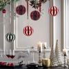 Pack Of 6 Colorful Round Honeycomb Paper Sphere Christmas Hanging Decorations for Home and Office Party Supplies