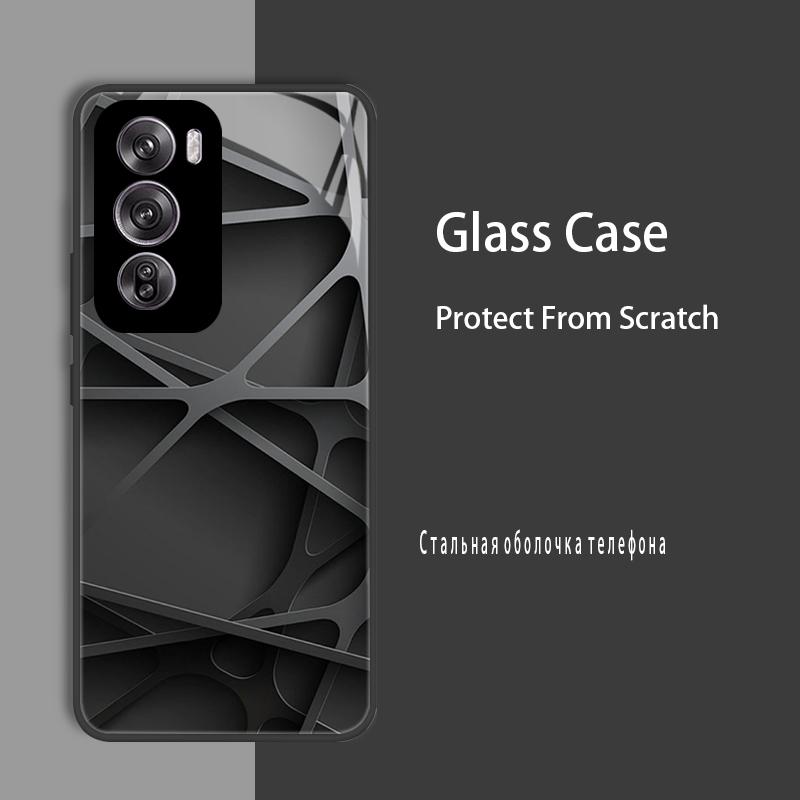 

Для OPPO Reno12 Reno 12 Pro Чохол Кришка Чохол із загартованого скла Твердий Протиударний Coque Бампер Для OPPO Reno12F pro 5G Global Захист For OPPO Reno12F