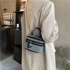 Chic Minimalist Handbag For Women Stylish Fall Bucket Bag With Chain Strap In Black Gray Silver