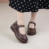Shallow mouth hole sandals women's spring and summer new muffin thick-soled wedge heel round head elegant retro style soft-soled single shoes