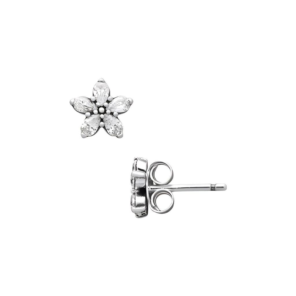 Pandora 925 Silver Cubic Zirconia Stud Earrings Women's Silver 299239C01