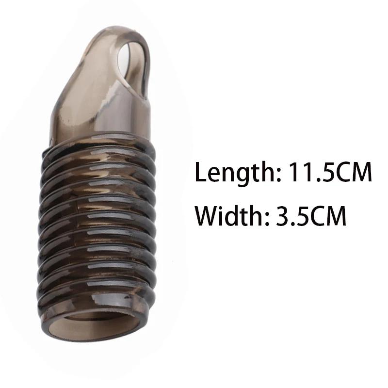 Lovers Penis Extension Ring Sleeve Reusable Penis Enlargement Male Cock Time Sex Toy For Men Organ Chastity Silicone Condoms 18+