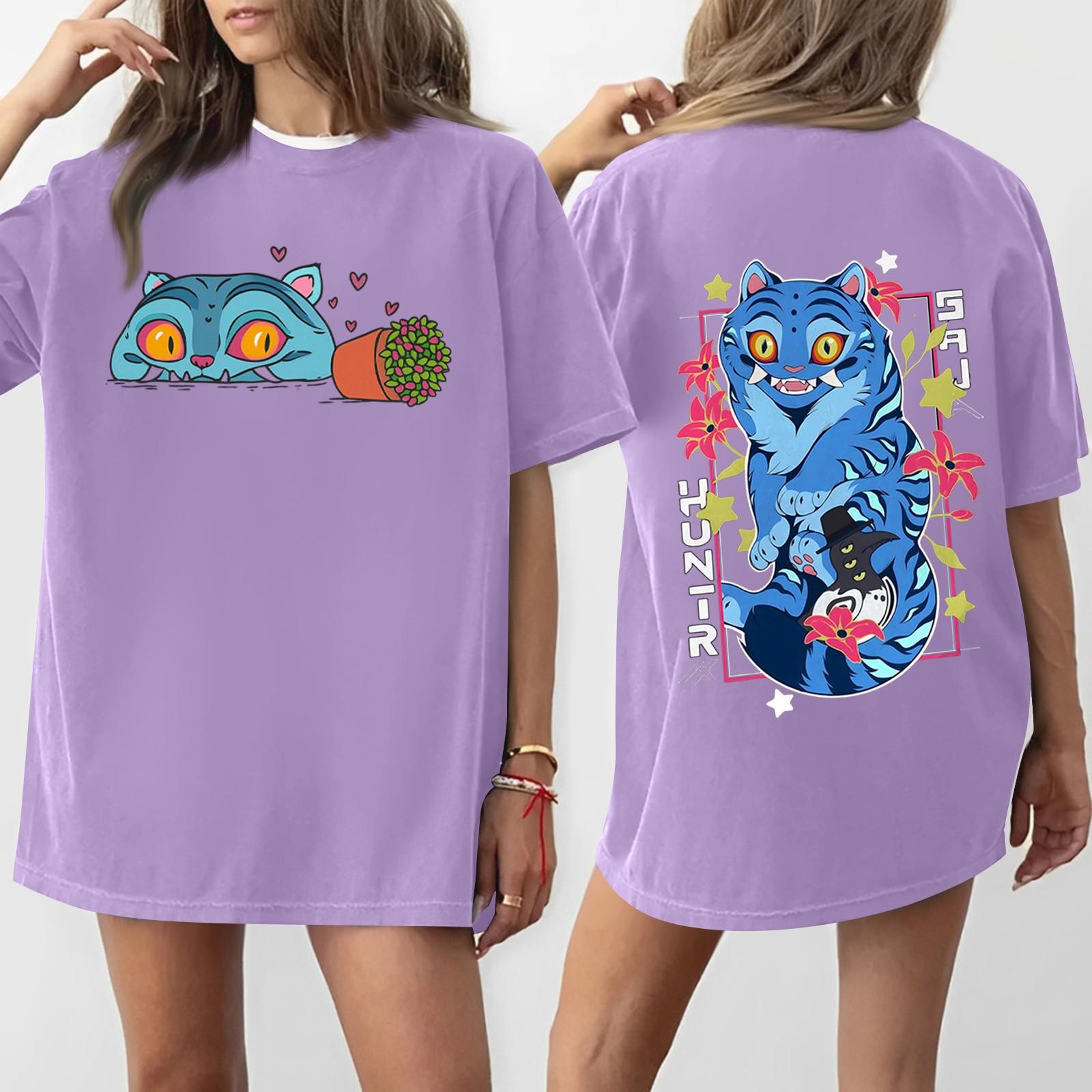 

Женская футболка с круглым вырезом и короткими рукавами с принтом XXXXXL фиолетовый