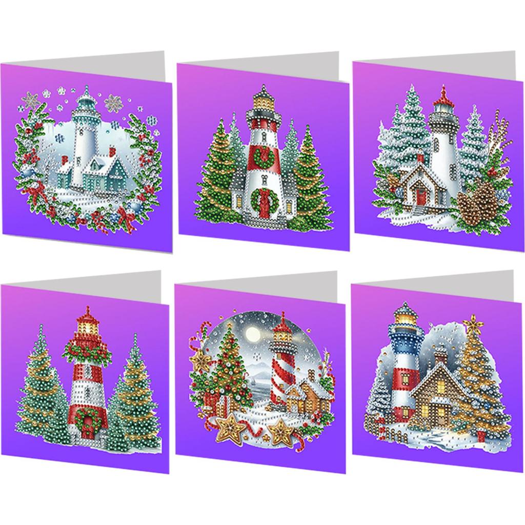 12Pcs Christmas DIY Diamond Art Greeting Cards with Envelopes Diamond Art Painting Greeting Card Kit for Holiday Blessings