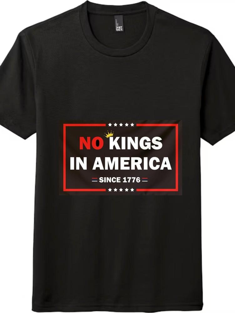 Patriotické Vintage tričko No Kings In America, Od roku 1776 Deklarační tričko